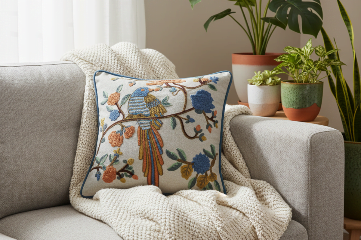 Aviary Tale Cushion Cover ( Set of 2 )