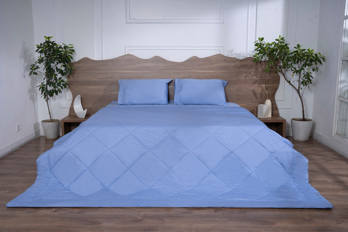 Bel Air Blue All Season Premium Cotton Solid Comforter 300 TC