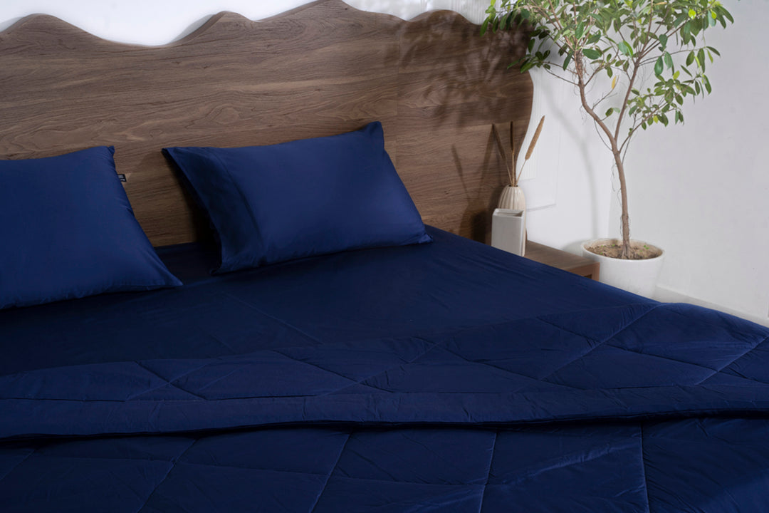 Midnight Navy All Season Premium Cotton Solid Comforter 300 TC