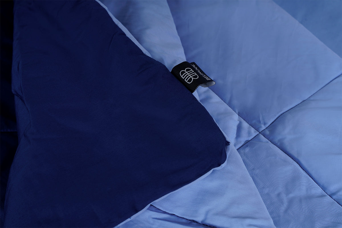 Modnight Navy & Air Blue All Season Pure Cotton Reversible Comforter 300 TC