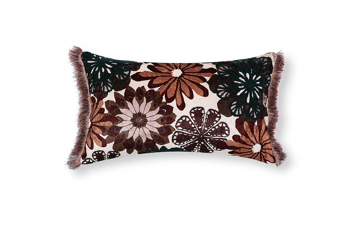 Svaana Whispers Hand Embroidered Lumbar Cushion Cover ( Set of 2 )