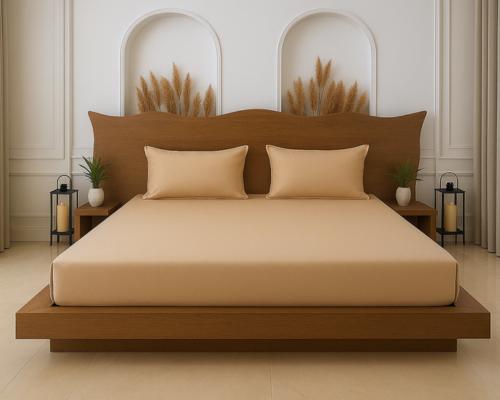 Luxury Cotton Solid Fitted Bed Sheet 500 TC