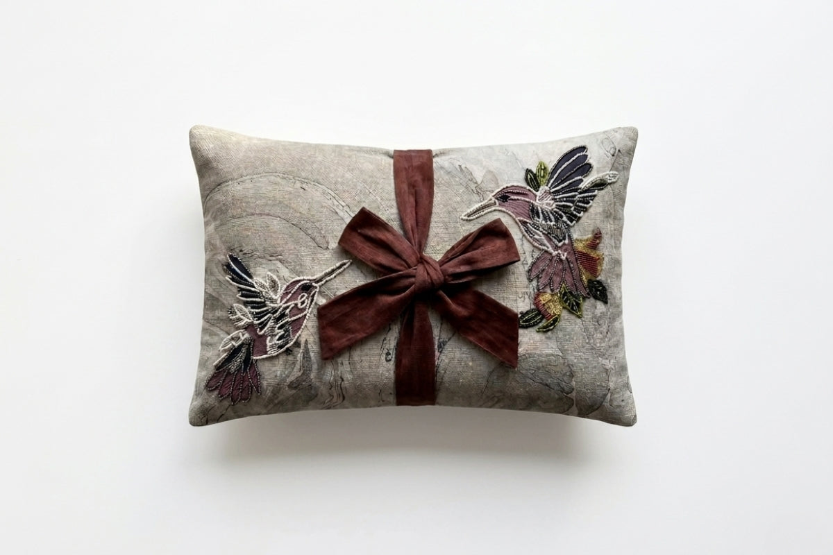 Atlannas Whispers Hand Embroidered Cushion Cover (Set of 2)