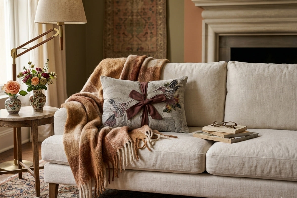 Atlannas Whispers Hand Embroidered Cushion Cover (Set of 2)