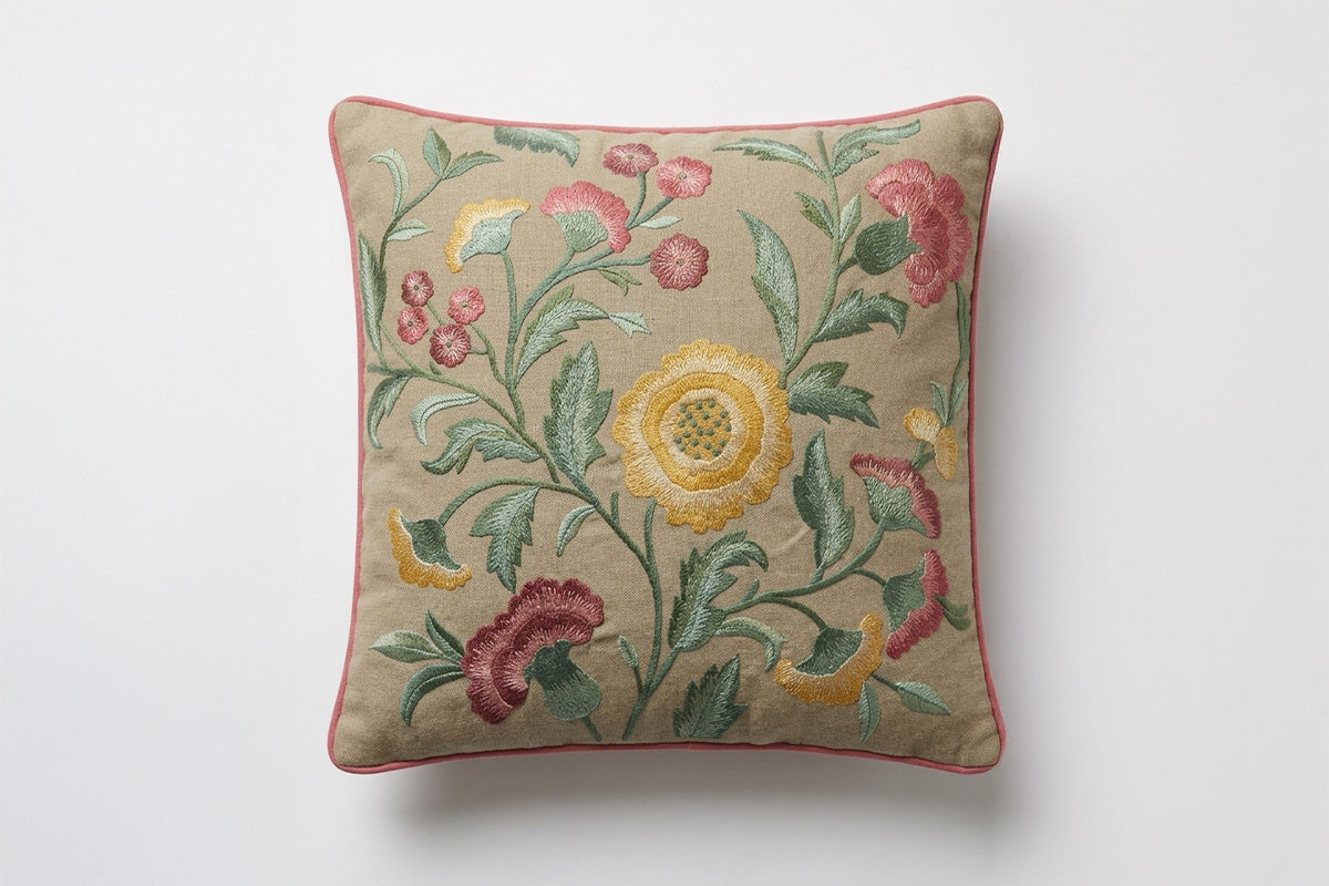 Aurelian Tapestry Hand Embroidered Cushion Cover (Set of 2)