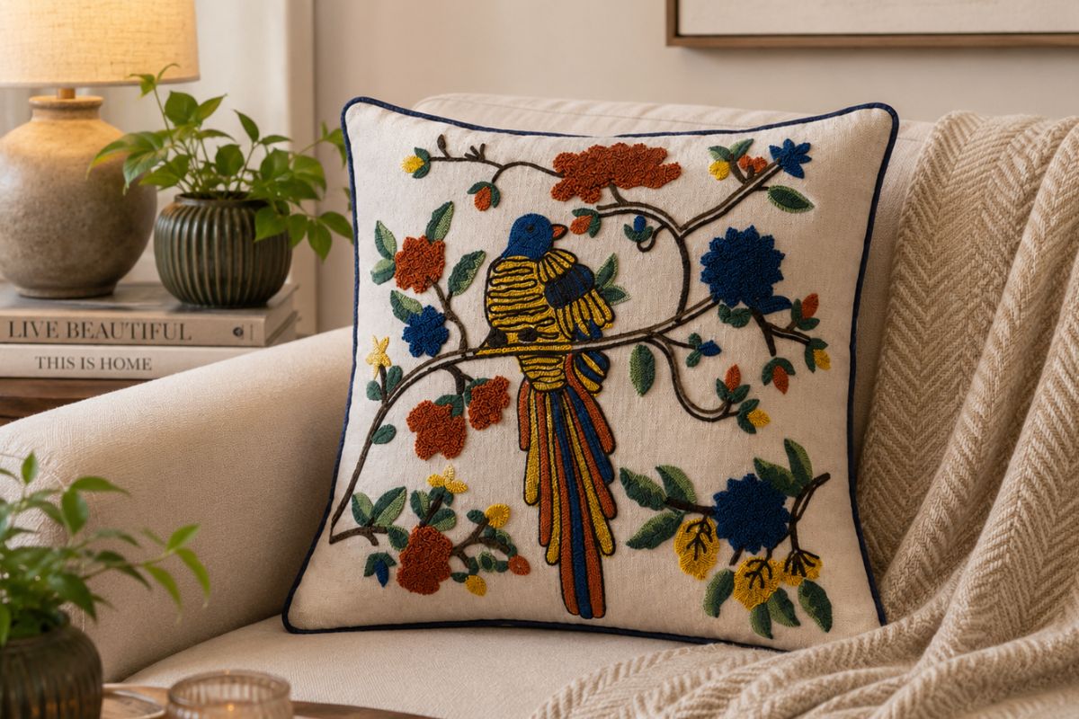 Aviary Tale Cushion Cover ( Set of 2 )