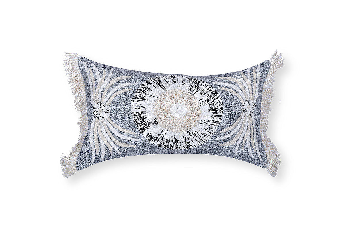 Bluevia Serelis Hand Embroidered Lumbar Cushion Cover ( Set of 2 )