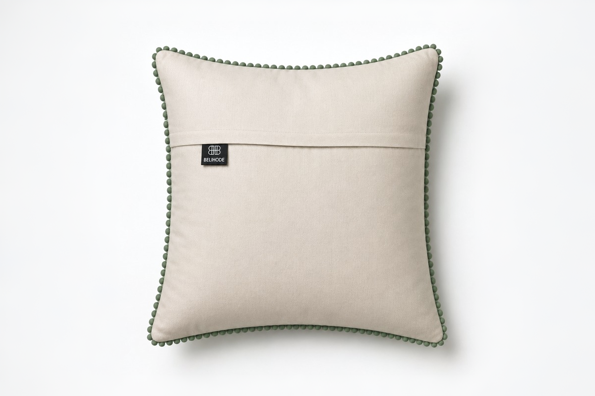 Chirping Blooms Hand Embroidered Cushion Cover ( Set of 2 )