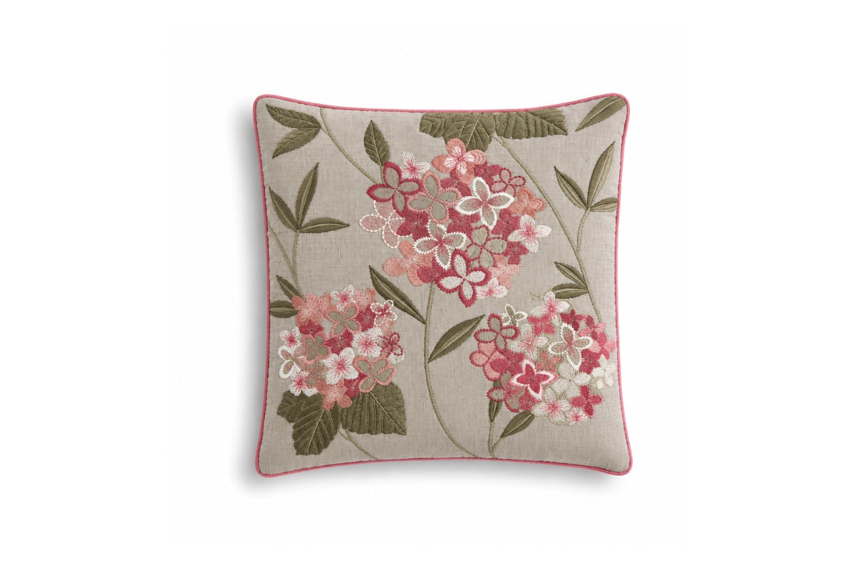 Hydrangea Chapters Hand Crafted Cushion Cover ( Set of 2 )