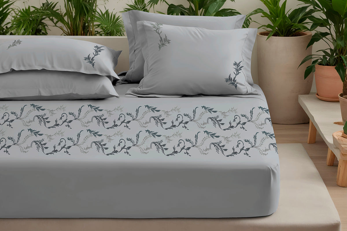 Imperial Ember - 300 TC Pure Cotton Embroidered Bedsheet