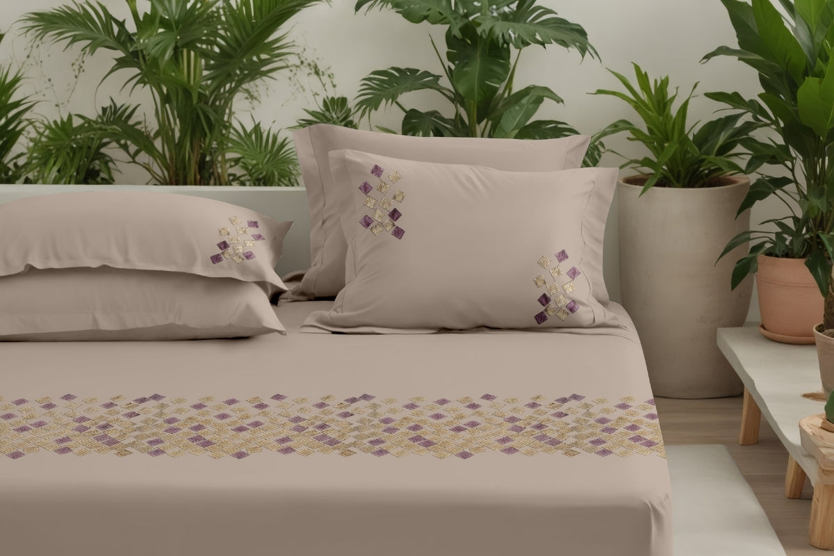 Imperial Loom - 300 TC Pure Cotton Embroidered Bedsheet