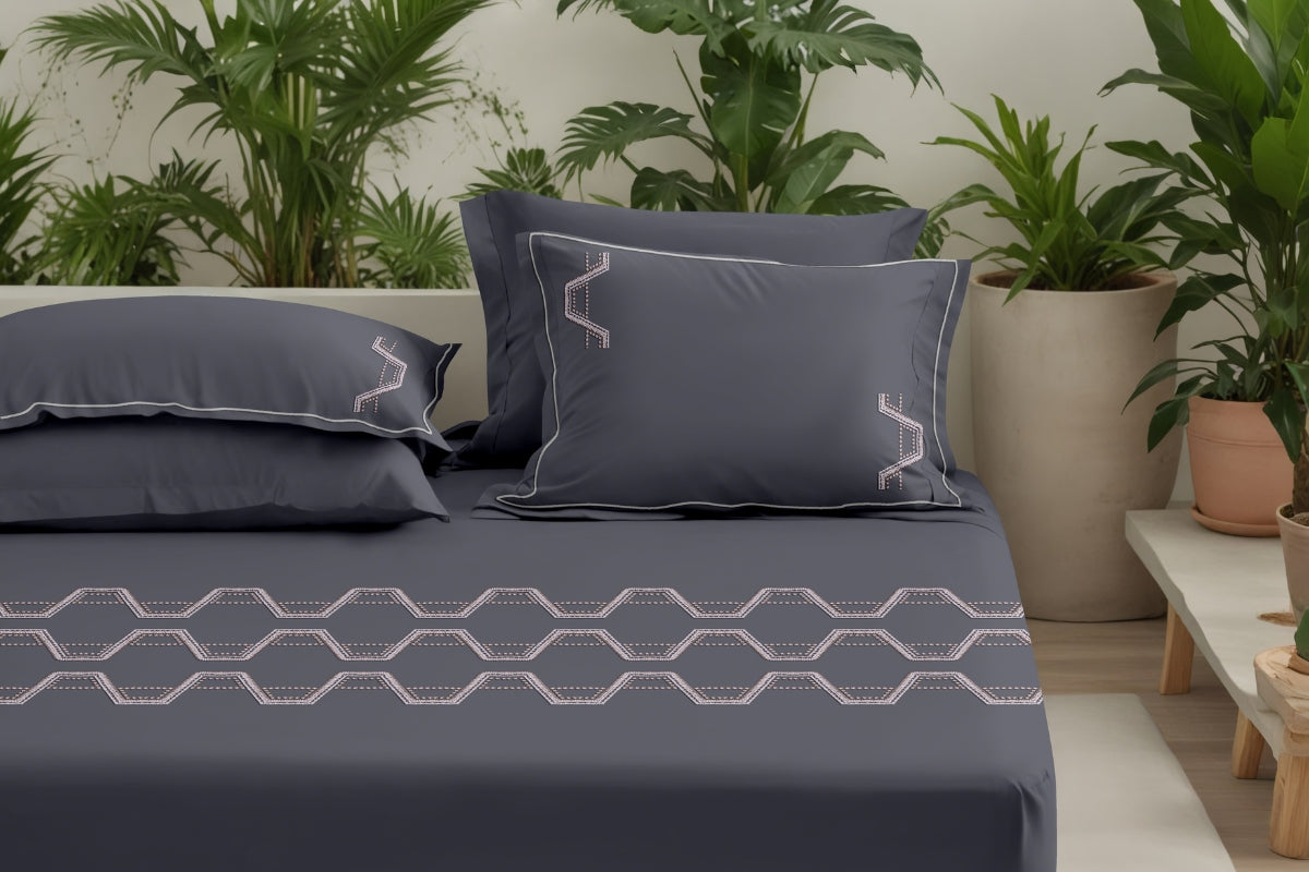 Kairo Link - 300 TC Pure Cotton Embroidered Bedsheet