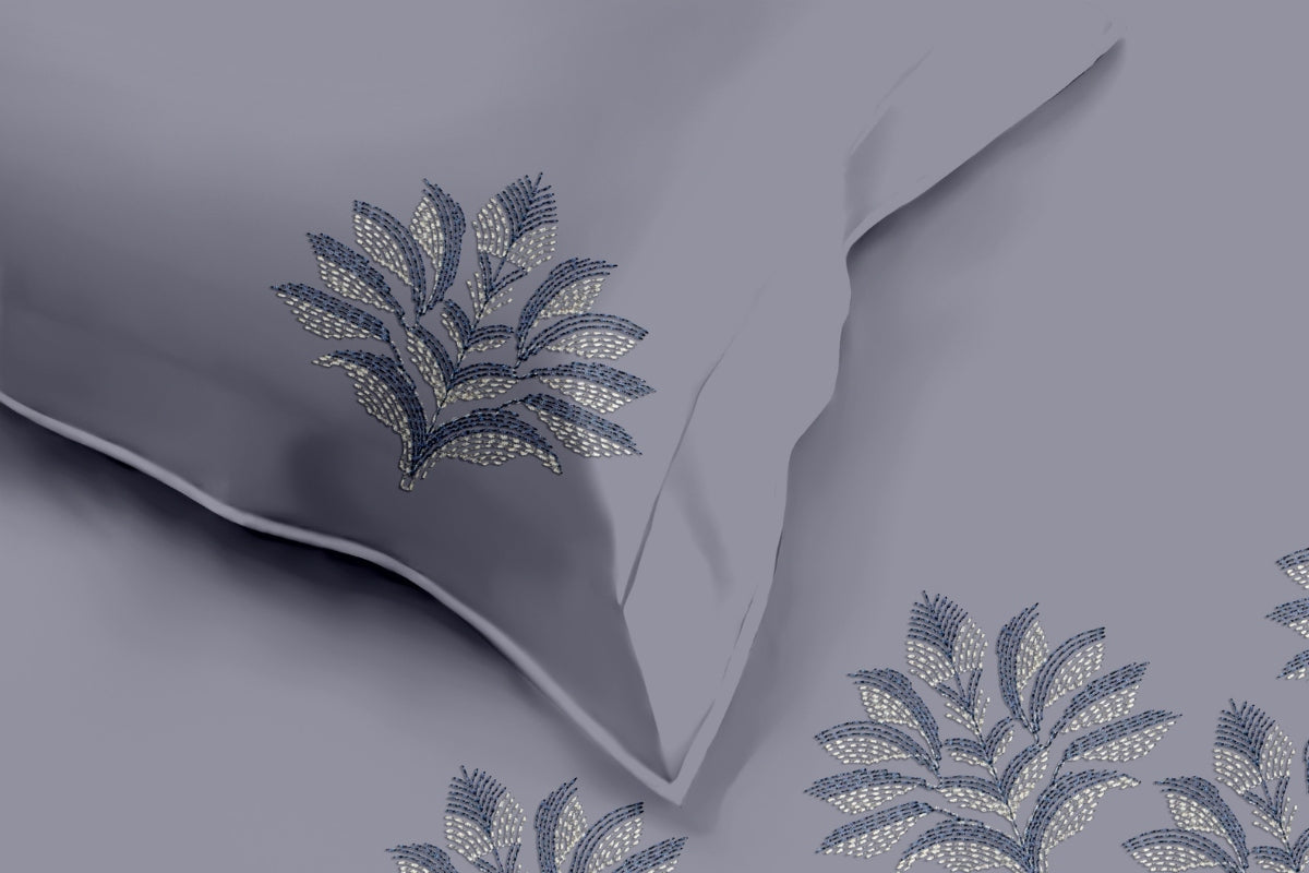 Lunar Crest - 300 TC Pure Cotton Embroidered Bedsheet