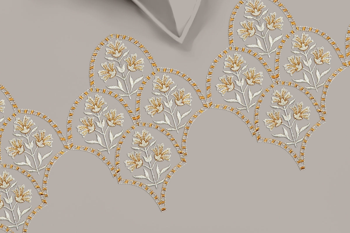 Lunara Veil - 300 TC Pure Cotton Embroidered Bedsheet
