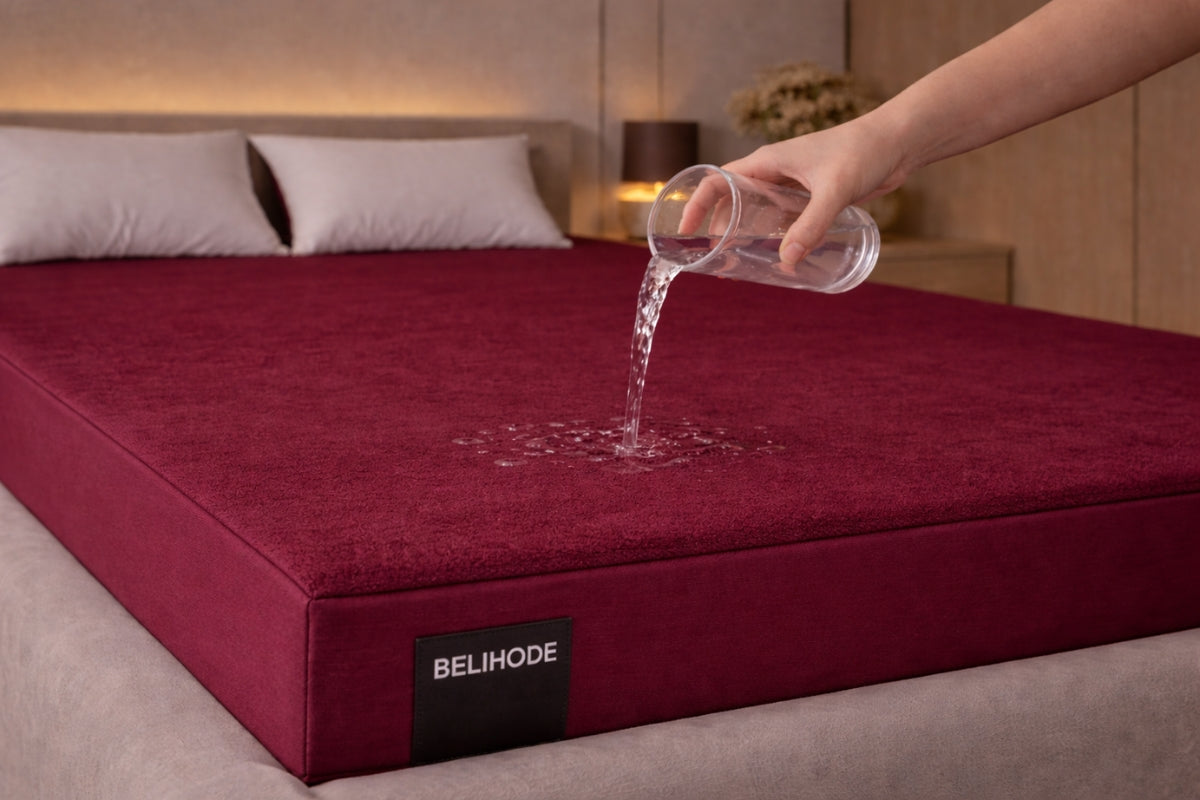 Maroon Water Proof Mattress Protector