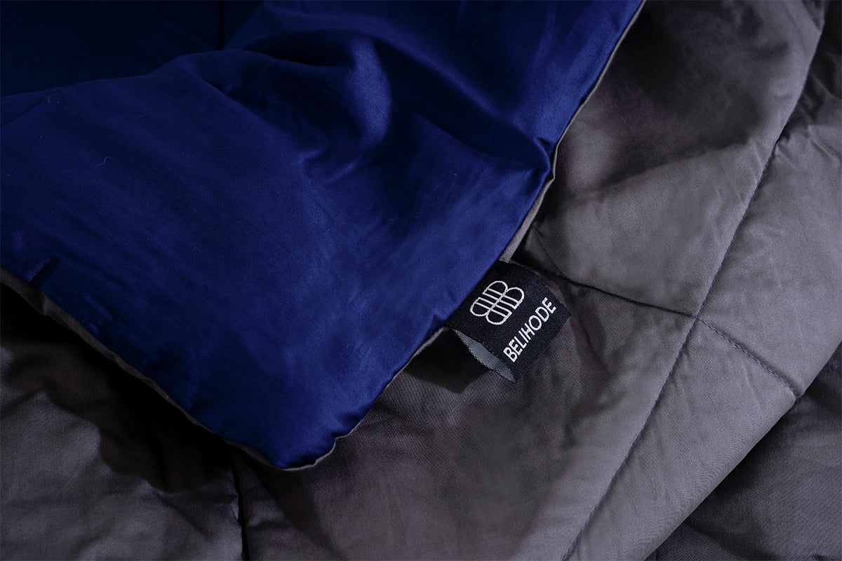 Midnight Navy & Granite All Season Pure Cotton Reversible Comforter 300 TC