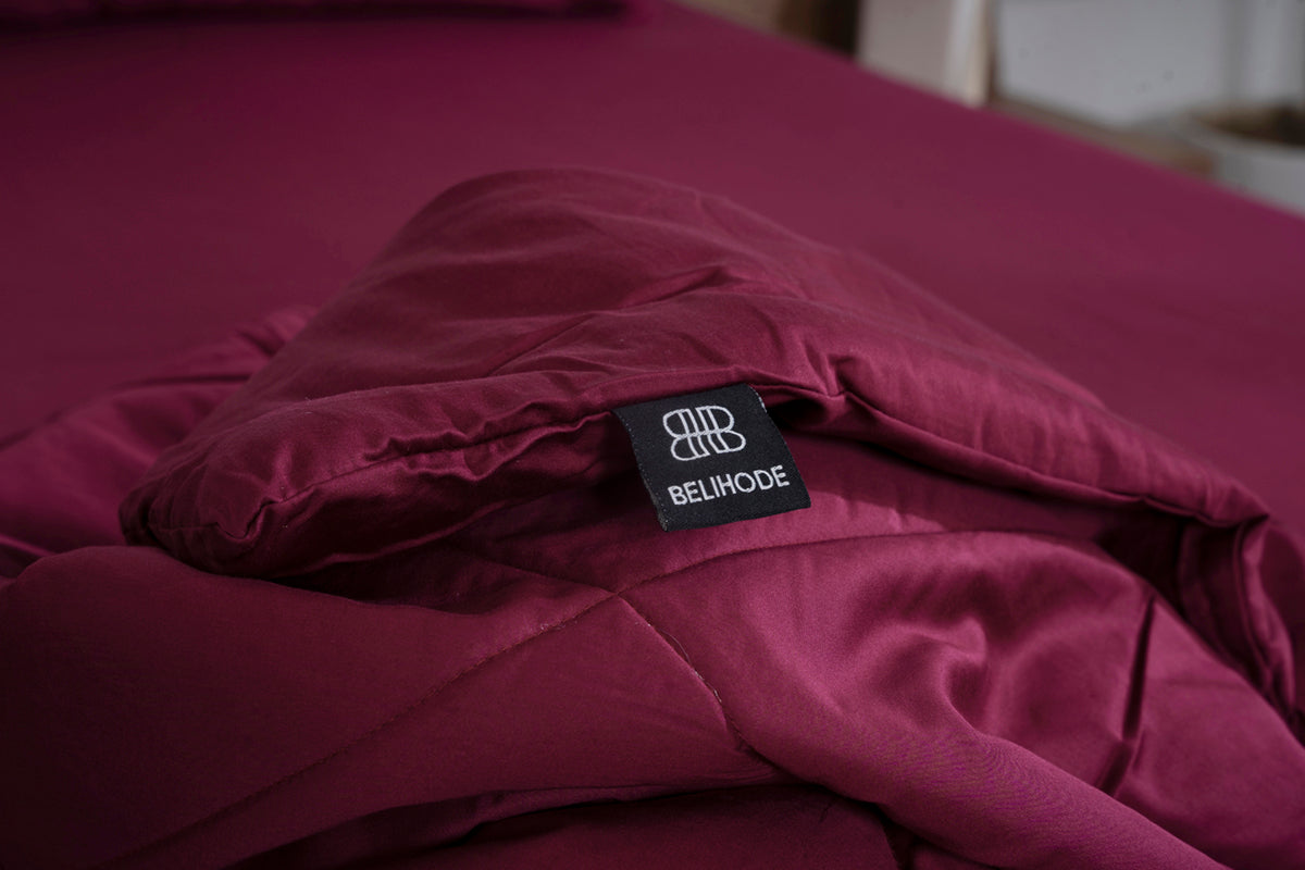 Mulberry Red All Season Premium Cotton Solid Comforter 300 TC