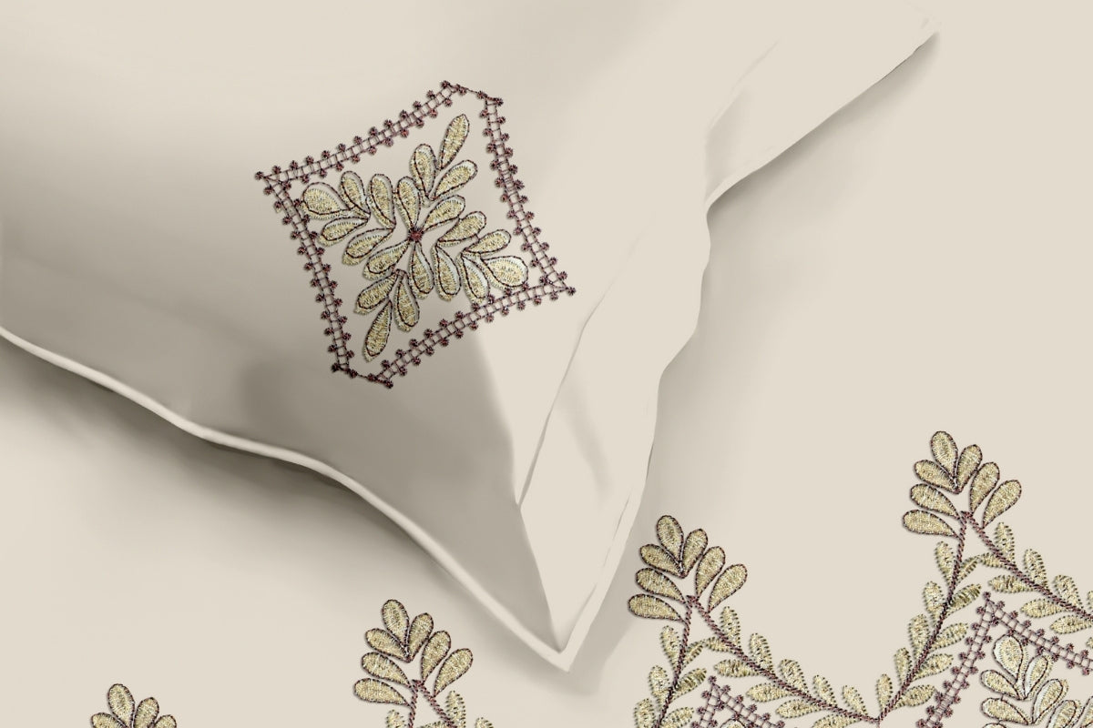 Opal Dynasty - 300 TC Pure Cotton Embroidered Bedsheet