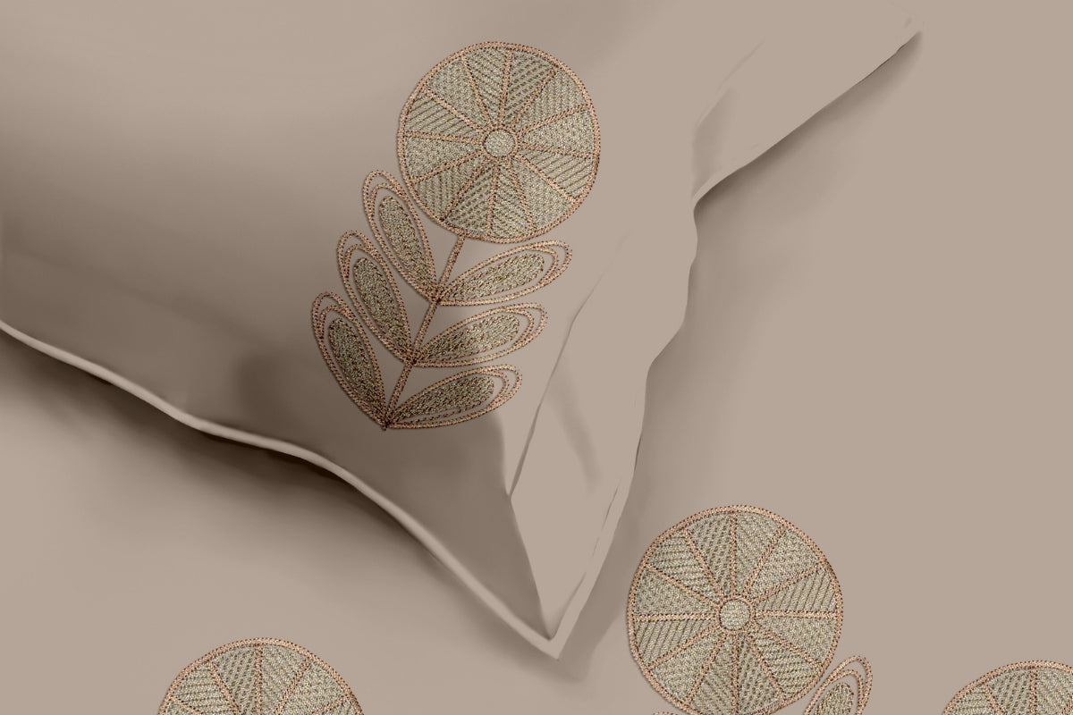 Orien Petals - 300 TC Pure Cotton Embroidered Bedsheet