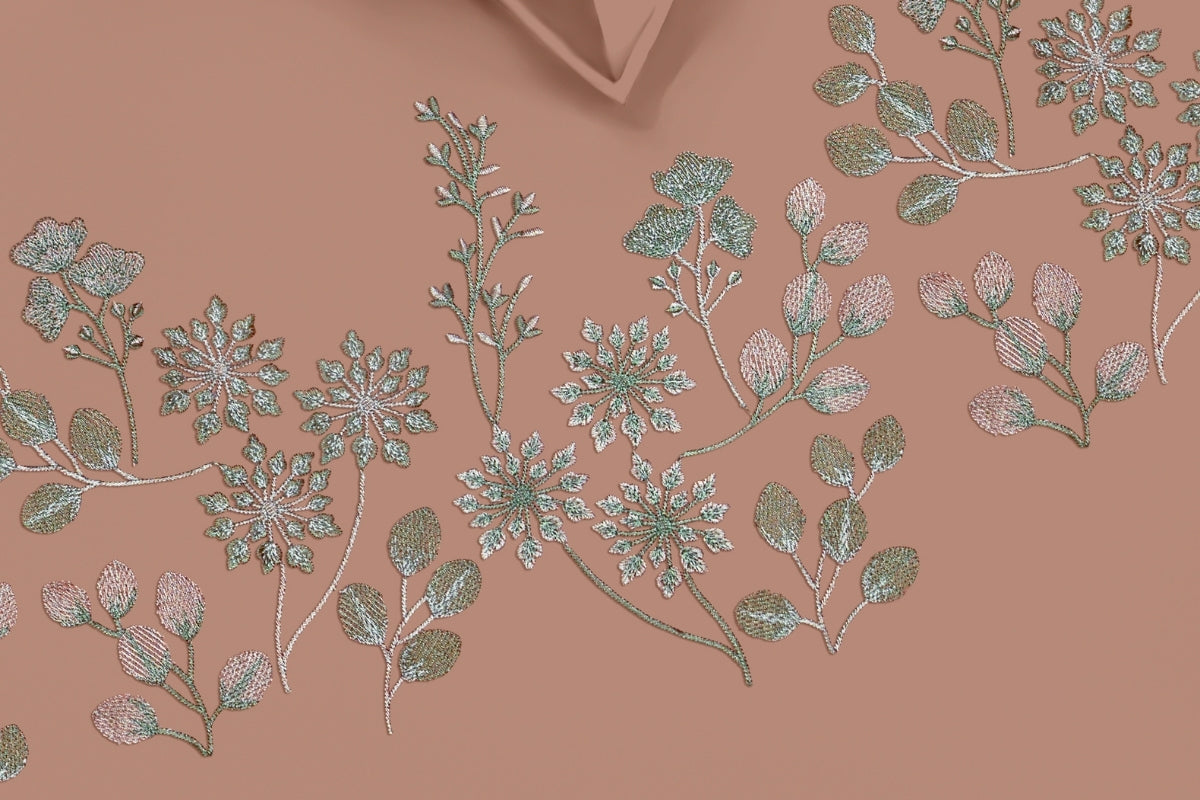 Peach Solenne - 300 TC Pure Cotton Embroidered Bedsheet
