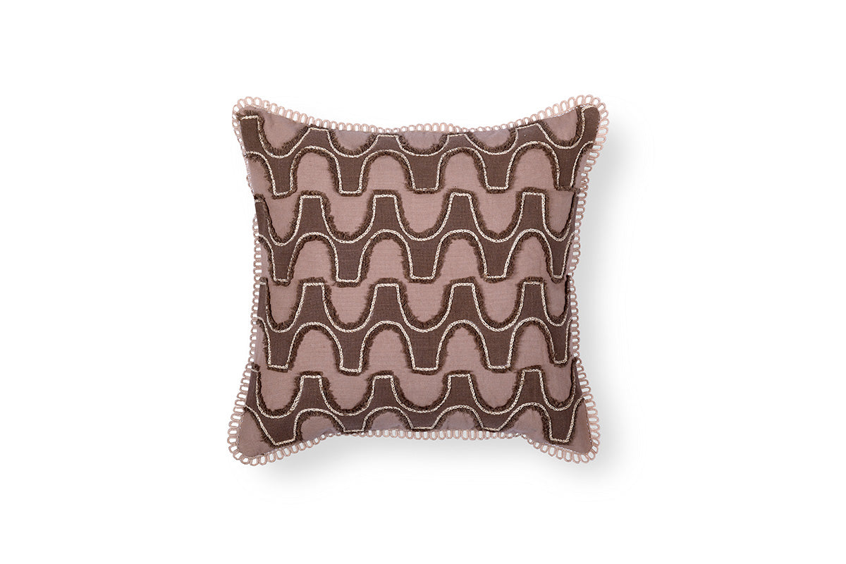 Rugged Linen Hand Crafted Cushion Cover ( Set of 2 )