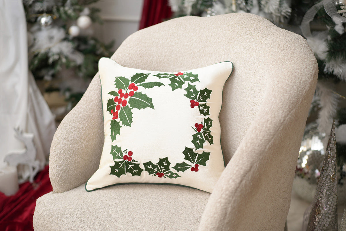 The Magical Wreath Embroidered Cushion Cover (Set Of 2)