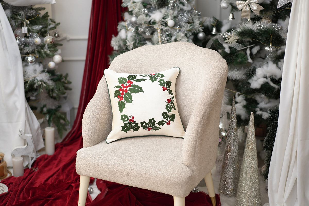 The Magical Wreath Embroidered Cushion Cover (Set Of 2)