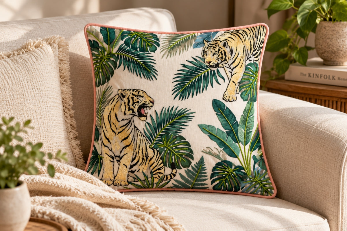 The Wild Prowl Handcrafted Cushion Cover