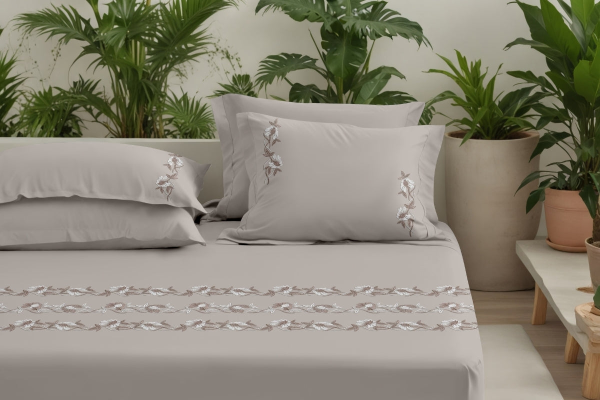 Veloura - 300 TC Pure Cotton Embroidered Bedsheet