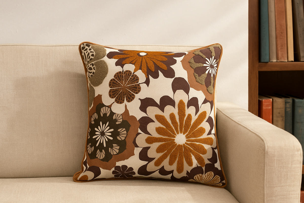 Wild Elegance Hand embroidered Cushion Cover ( Set of 2 )