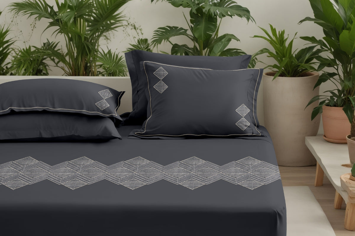 Zariya - 300 TC Pure Cotton Embroidered Bedsheet