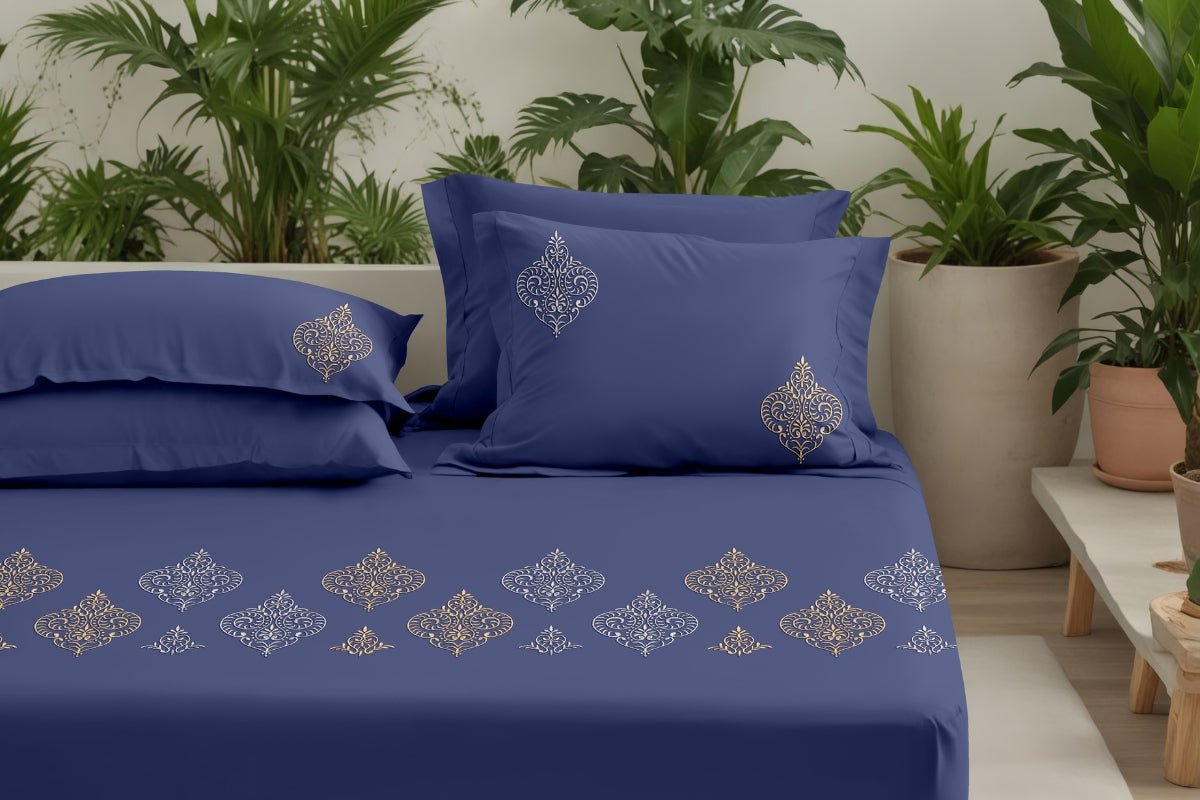 Royal Heirloom - 300 TC Pure Cotton Embroidered Bedsheet